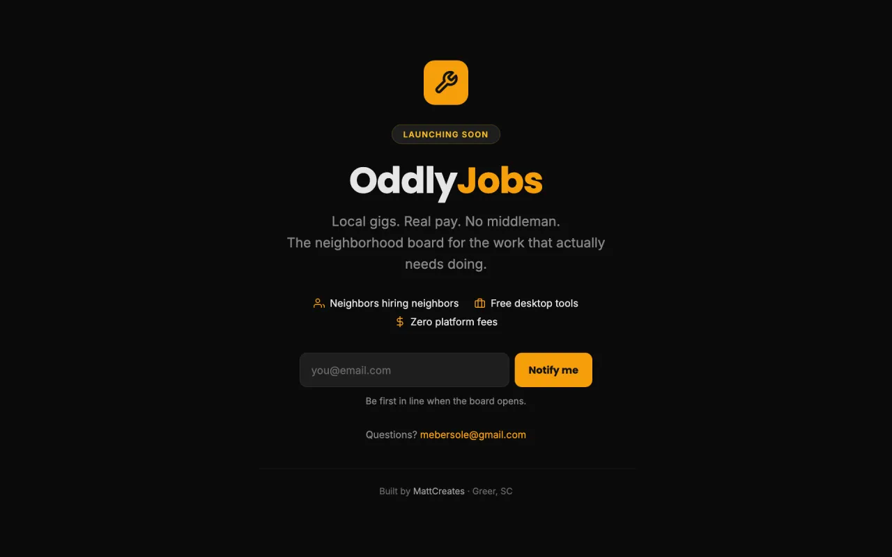OddlyJobs. local gigs, real pay, no middleman